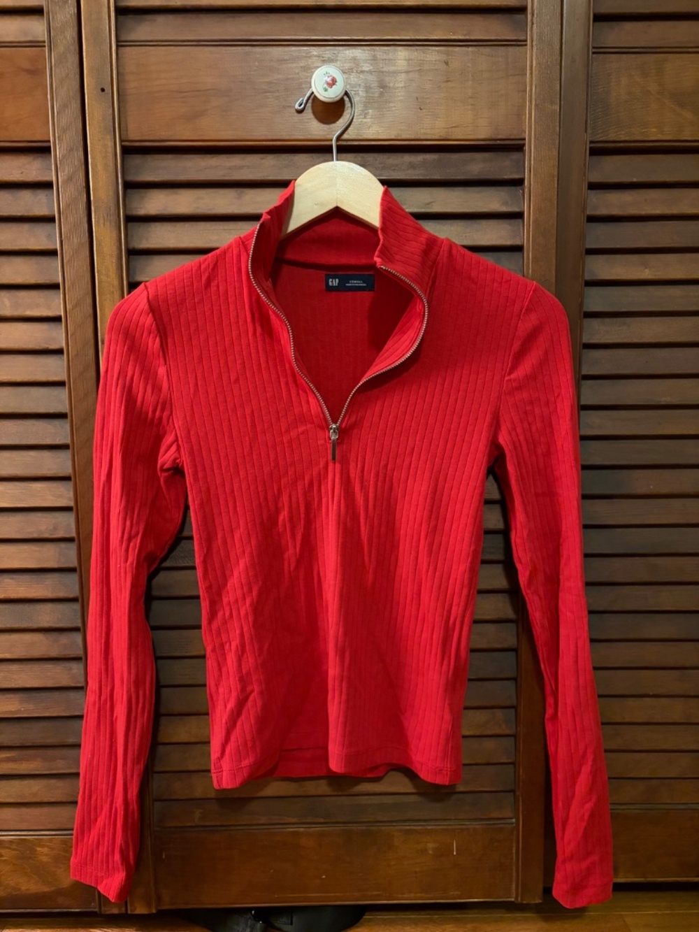 Gap Modern Rib Half-Zip Pullover Red X-Small